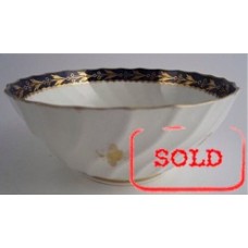 SOLD Flight and Barr Period Worcester Circular Shanked Slops Bowl, Blue and Gilt  Decoration with the 'Fly' pattern, c1790 SOLD 